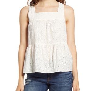 MADEWELL | Eyelet Silhouette Tank Top, NWT size XL